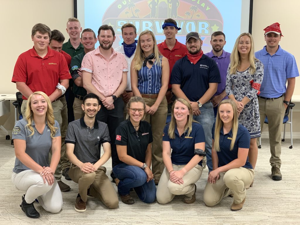 Our 2019 Interns during Intern Day, where they tested themselves on what they’ve learned about Mountaire through a “Survivor” style game, as well as present their summer project to various departments.